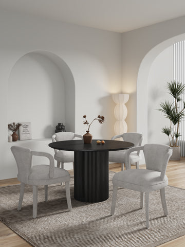 Manhattan Comfort Hathaway and Palmer Modern Industry Chic 5-Piece Dining Set in Gold Dust and Black