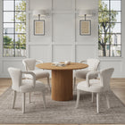 Manhattan Comfort Hathaway and Palmer Modern Industry Chic 5-Piece Dining Set in Silver Lining and Natural