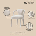 Manhattan Comfort Hathaway and Palmer Modern Industry Chic 5-Piece Dining Set in Silver Lining and Natural