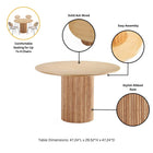 Manhattan Comfort Hathaway and Palmer Modern Industry Chic 5-Piece Dining Set in Silver Lining and Natural