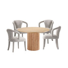 Manhattan Comfort Hathaway and Palmer Modern Industry Chic 5-Piece Dining Set in Gold Dust and Natural