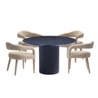 Manhattan Comfort Aspen and Hathaway Modern Industry Chic 5-Piece Dining Set in Silver Lining and Black