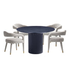Manhattan Comfort Aspen and Hathaway Modern Industry Chic 5-Piece Dining Set in Gold Dust and Black
