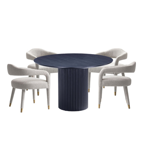 Manhattan Comfort Aspen and Hathaway Modern Industry Chic 5-Piece Dining Set in Gold Dust and Black