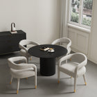 Manhattan Comfort Aspen and Hathaway Modern Industry Chic 5-Piece Dining Set in Gold Dust and Black