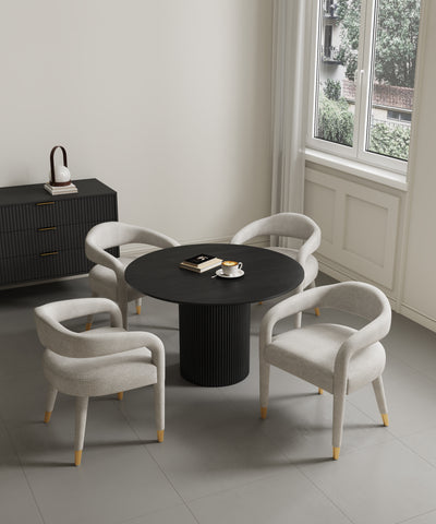 Manhattan Comfort Aspen and Hathaway Modern Industry Chic 5-Piece Dining Set in Gold Dust and Black
