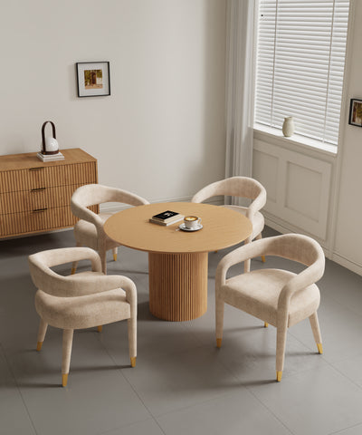 Manhattan Comfort Aspen and Hathaway Modern Industry Chic 5-Piece Dining Set in Silver Lining and Natural