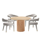 Manhattan Comfort Aspen and Hathaway Modern Industry Chic 5-Piece Dining Set in Gold Dust and Natural