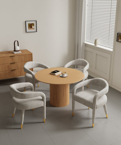 Manhattan Comfort Aspen and Hathaway Modern Industry Chic 5-Piece Dining Set in Gold Dust and Natural