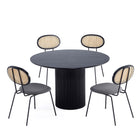 Manhattan Comfort Hathaway and Jardin Modern Industry Chic 5-Piece Dining Set in Black and Gray