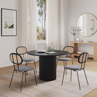 Manhattan Comfort Hathaway and Jardin Modern Industry Chic 5-Piece Dining Set in Black and Gray