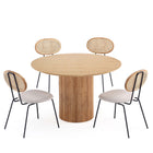 Manhattan Comfort Hathaway and Jardin Modern Industry Chic 5-Piece Dining Set in Oatmeal and Natural
