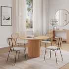 Manhattan Comfort Hathaway and Jardin Modern Industry Chic 5-Piece Dining Set in Oatmeal and Natural