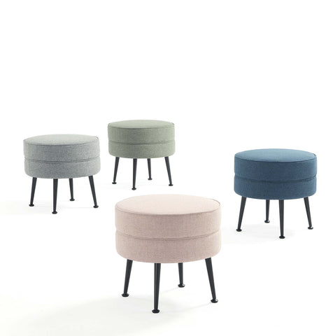 Manhattan Comfort Bailey Mid-Century Modern 1-Piece Accent Ottoman in Blue, Gray, Wheat and Sage Green