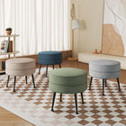 Manhattan Comfort Bailey Mid-Century Modern 1-Piece Accent Ottoman in Blue, Gray, Wheat and Sage Green - 4-OT003-BK