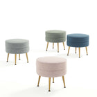 Manhattan Comfort Bailey Mid-Century Modern 1-Piece Accent Ottoman in Blue, Gray, Wheat and Sage Green