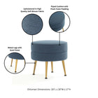 Manhattan Comfort Bailey Mid-Century Modern 1-Piece Accent Ottoman in Blue, Gray, Wheat and Sage Green - 4-OT003-GD