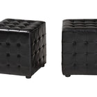 Baxton Studio Siskal Black Modern Cube Ottoman (Set of 2)