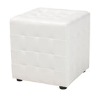 Baxton Studio Siskal White Modern Cube Ottoman (Set of 2)