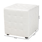 Baxton Studio Siskal White Modern Cube Ottoman (Set of 2)