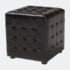 Baxton Studio Siskal Dark Brown Modern Cube Ottoman (Set of 2)