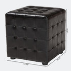 Baxton Studio Siskal Dark Brown Modern Cube Ottoman (Set of 2)