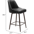 Zuo Keppel Swivel Counter Stool Black & Bronze