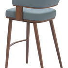 Zuo Poise Barstool Azure Gray & Walnut