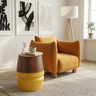 Zuo Tornos Side Table Walnut & Yellow
