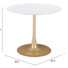 Zuo Opus Dining Table White & Gold