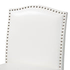 Baxton Studio Libra White Modern Bar Stool with Nail Head Trim (Set of 2)