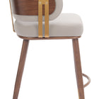 Zuo Brew Counter Stool Beige & Walnut