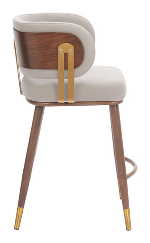 Zuo Brew Counter Stool Beige & Walnut