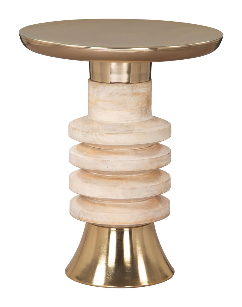 Zuo Ringar Side Table Gold & Natural