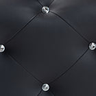 Baxton Studio Stella Crystal Tufted Black Leather Modern Bench