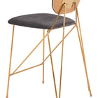 Zuo Georges Counter Stool (Set of 2) Gray & Gold