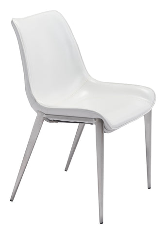 Zuo Magnus Dining Chair (Set of 2) White & Silver