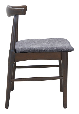 Zuo Tuzka Dining Chair (Set of 2) Gray & Espresso