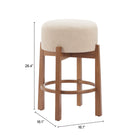 Zuo Nade Counter Stool (Set of 2) Beige & Walnut