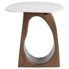 Zuo Vara Side Table White & Walnut