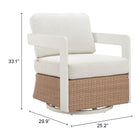 Zuo Gelo Swivel Chair White & Brown