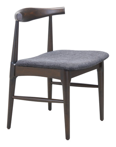 Zuo Tuzka Dining Chair (Set of 2) Gray & Espresso