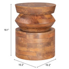 Zuo Kollam Side Table Walnut