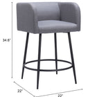 Zuo Horbat Counter Stool (Set of 2) Gray