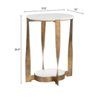 Zuo Orion Accent Table White & Brass