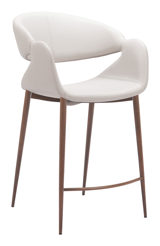 Zuo Limay Counter Stool Beige & Walnut