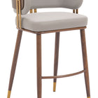 Zuo Brew Barstool Beige & Walnut