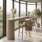 Zuo Poise Barstool Brown & Walnut