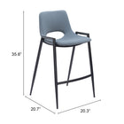 Zuo Desi Counter Stool (Set of 2) Azure Gray