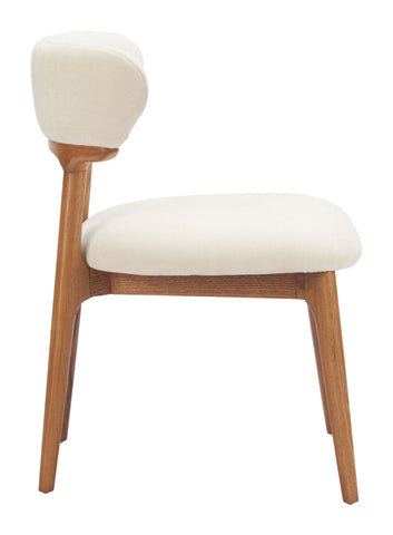 Zuo Cedar Dining Chair (Set of 2) White & Walnut